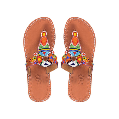 African Handcrafted Light Brown Chappal