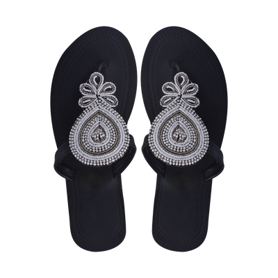 Black Handcrafted African Slippers