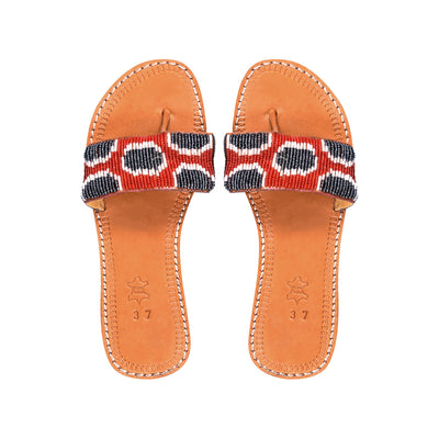 African Handcrafted Open Toe Flats for Women