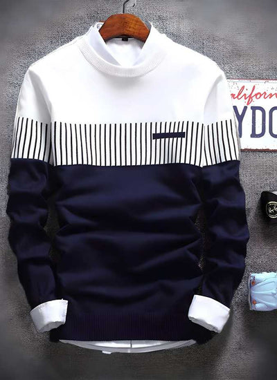 Cotton Color Block Full Sleeves Mens T-Shirt