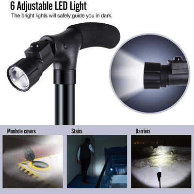Collapsible Walking Stick with Led Light