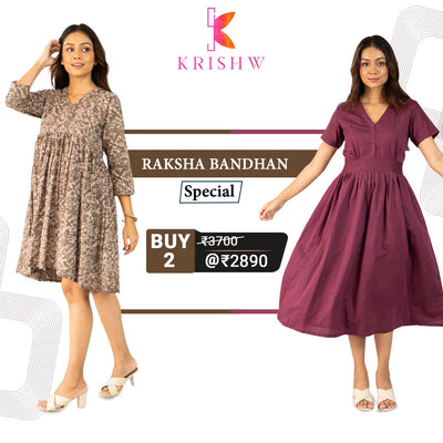 Modern & Classic: Magenta Purple Dress and Gray Traditional Chiffon Dress