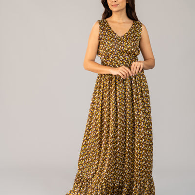 Musterd Brown - Chiffon Long Dress